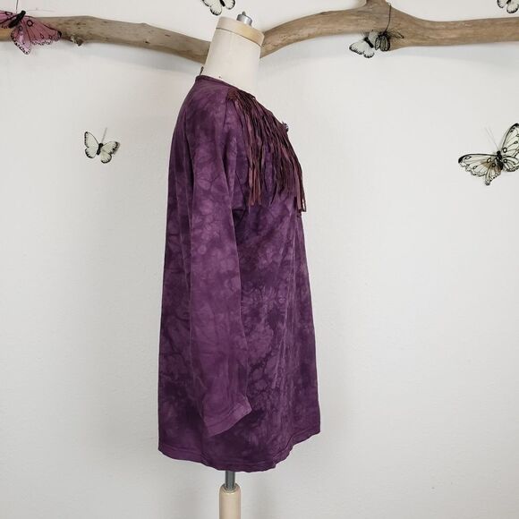 Vintage 80's Cover Charge western tie dye fringe 100% cotton T - Picture 6 of 7